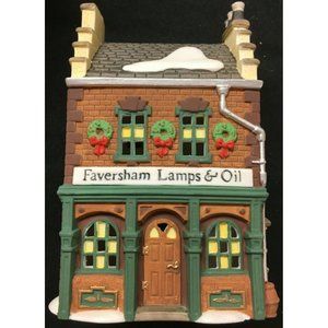 Dept 56 Dickens Village "Faversham Lamps & Oil" Lights Up